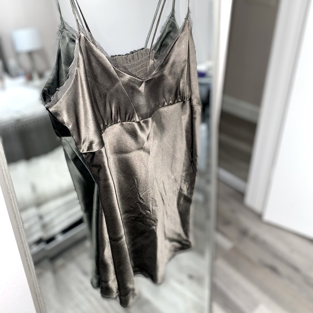 Vince Silk Camisole (Olive Green)